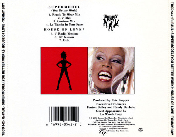 RuPaul : Supermodel (You Better Work) / House Of Love (CD, Maxi, SRC)