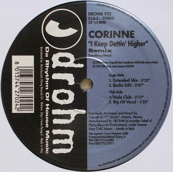 Corinne : I Keep Gettin' Higher Remix (12")