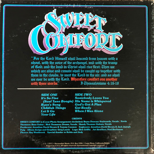 Sweet Comfort* : Sweet Comfort (LP, Album, RP, Mon)