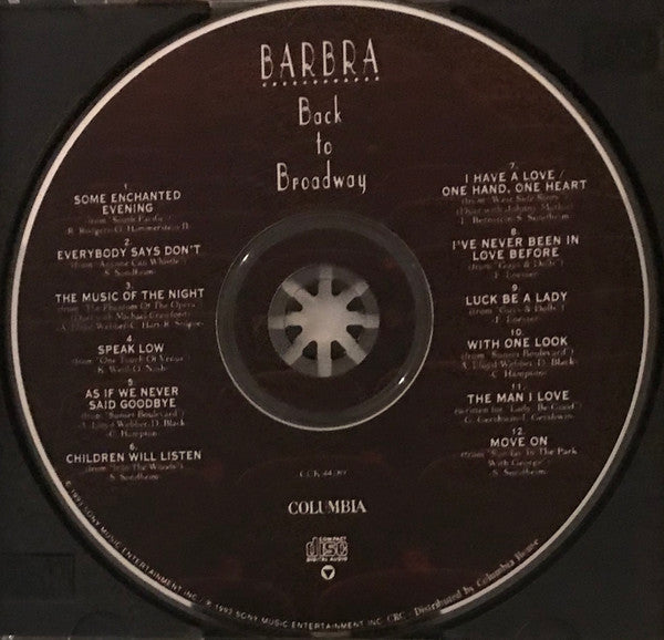 Barbra* : Back To Broadway (CD, Album, Club)