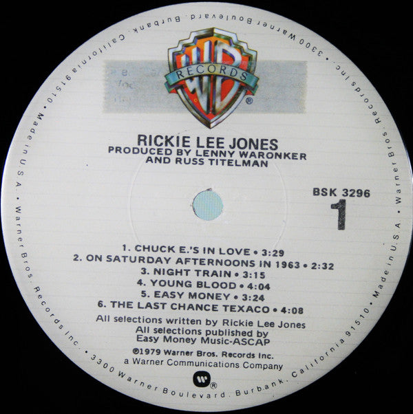 Rickie Lee Jones : Rickie Lee Jones (LP, Album, Jac)