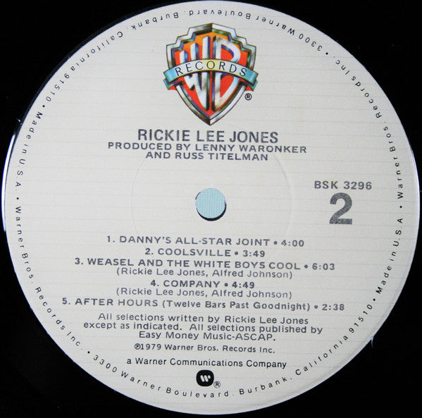 Rickie Lee Jones : Rickie Lee Jones (LP, Album, Jac)