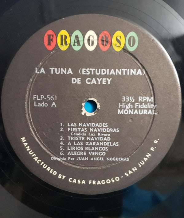 La Tuna Estudiantina De Cayey : La Tuna Estudiantina De Cayey (LP, Album, Mono)