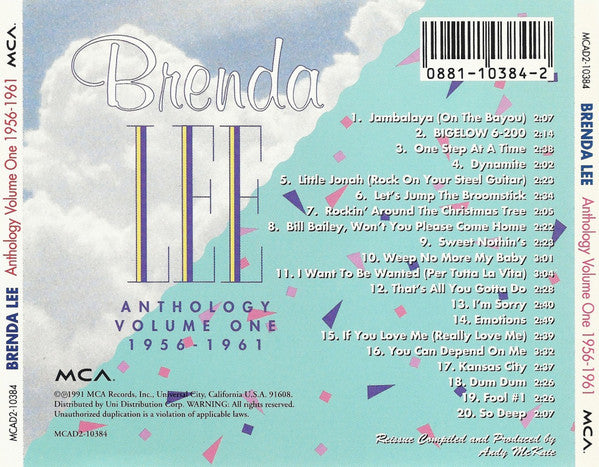 Brenda Lee : Anthology 1956-1980 (2xCD, Comp, RE, Tec)