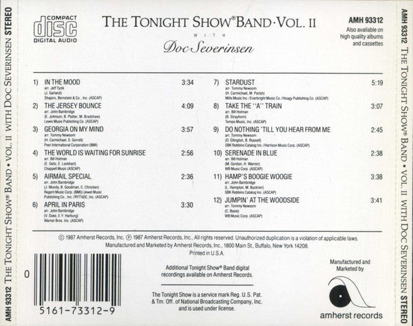 The Tonight Show Band With Doc Severinsen : The Tonight Show Band • Vol. II (CD, Album, RP)