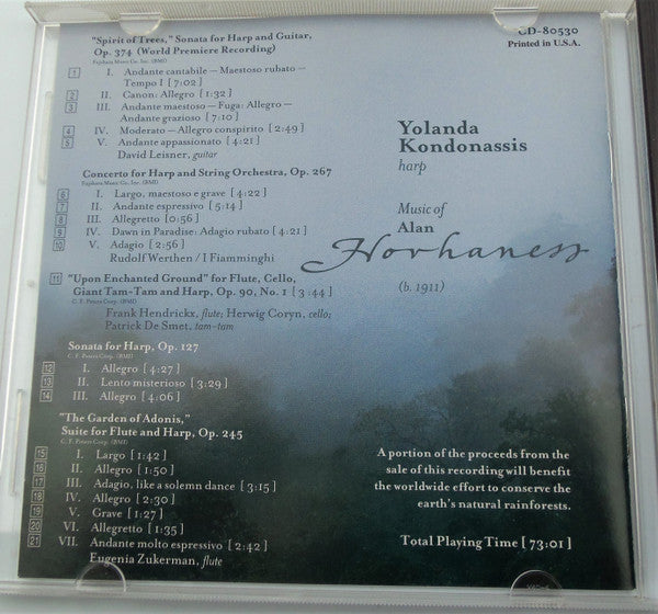 Hovhaness* – Yolanda Kondonassis : Music Of Alan Hovhaness (CD, Album, Club, DSD)