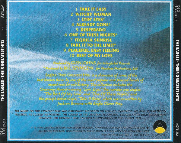 Eagles : Their Greatest Hits 1971-1975 (CD, Album, Comp, RE)