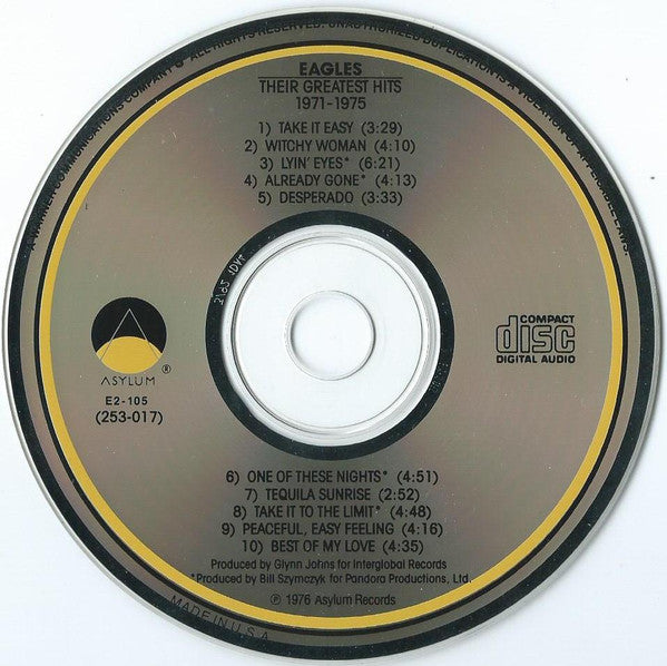 Eagles : Their Greatest Hits 1971-1975 (CD, Album, Comp, RE)