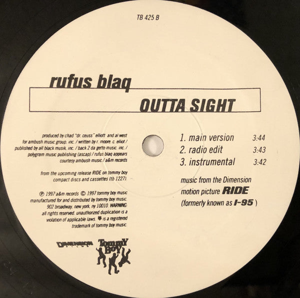 Noreaga Featuring Nas & Nature (4) / Rufus Blaq : Blood Money (Part 2) / Outta Sight (12")