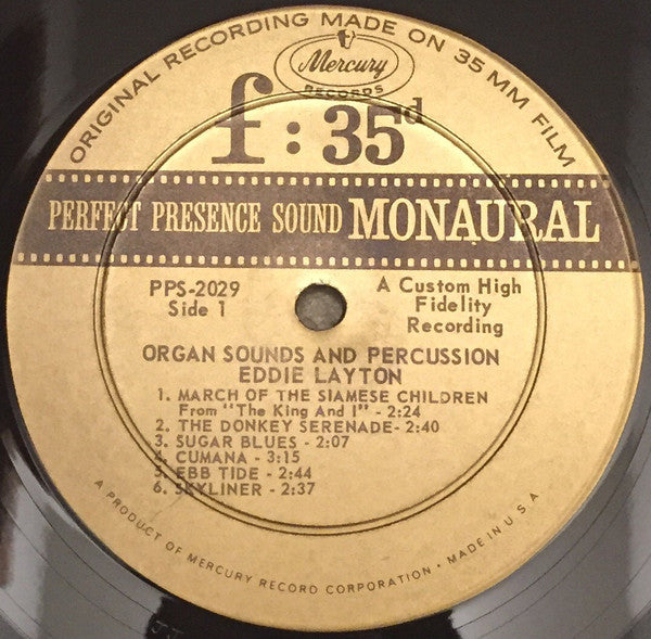 Eddie Layton : Organ Sounds And Percussion (LP, Mono)