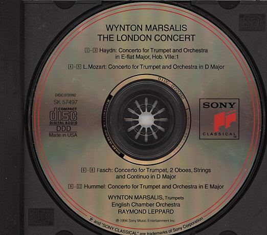 Haydn*, Hummel*, Leopold Mozart, Fasch*, Wynton Marsalis, English Chamber Orchestra, Raymond Leppard : Wynton Marsalis - The London Concert (CD, Album)