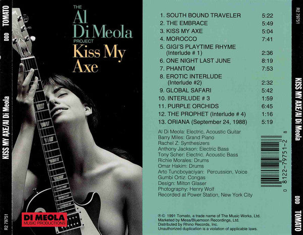 The Al Di Meola Project* : Kiss My Axe (CD, Album)