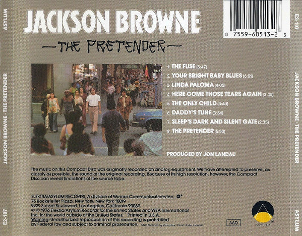 Jackson Browne : The Pretender (CD, Album, Club, RE)