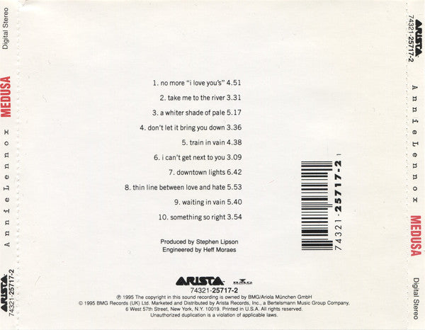 Annie Lennox : Medusa (CD, Album, RE)
