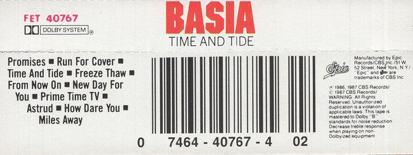 Basia : Time And Tide (Cass, Album)