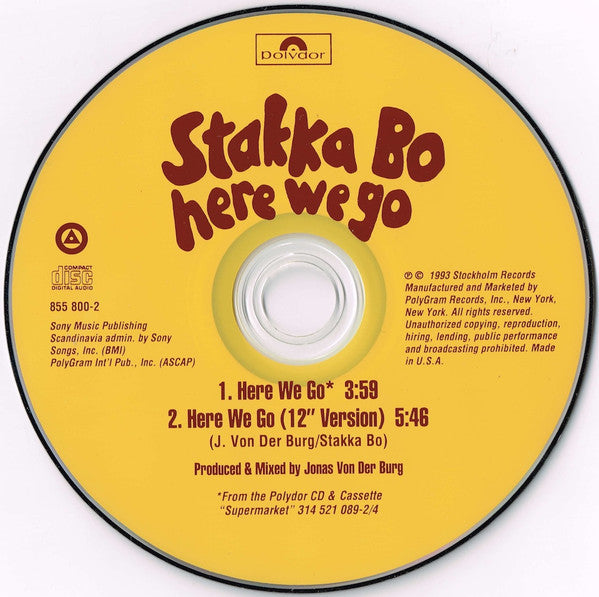 Stakka Bo : Here We Go (CD, Single)