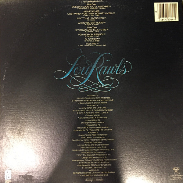 Lou Rawls : Sit Down And Talk To Me (LP, Album, Ter)