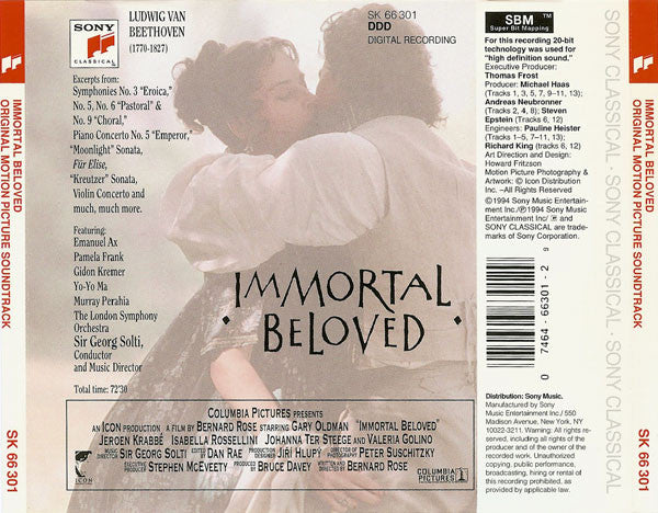 Ludwig Van Beethoven / Sir Georg Solti*, Emanuel Ax, Pamela Frank, Gidon Kremer, Yo-Yo Ma, Murray Perahia, The London Symphony Orchestra* : Immortal Beloved (CD)