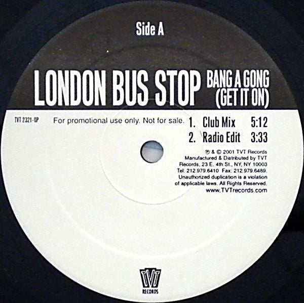 London Bus Stop* / Tom Jones And The Cardigans : Bang A Gong (Get It On) / Burning Down The House (12", Promo)