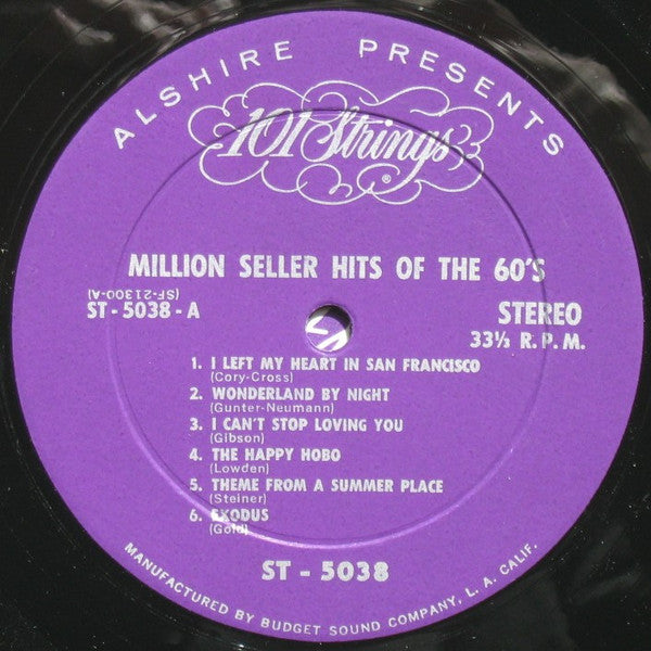 101 Strings : Million Seller Hit Songs Of The 60's (LP, Album)