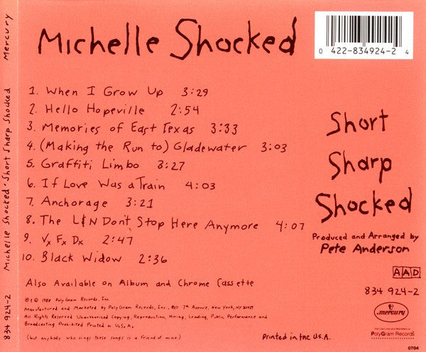 Michelle Shocked : Short Sharp Shocked (CD, Album)