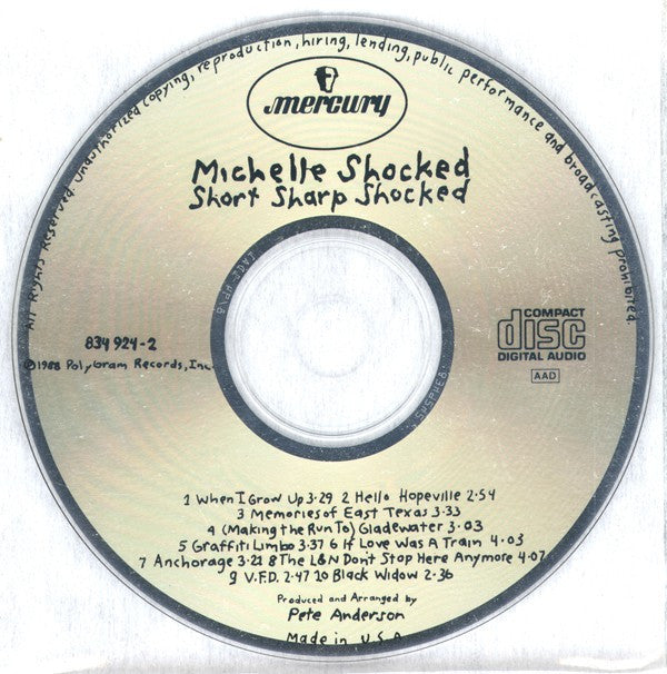 Michelle Shocked : Short Sharp Shocked (CD, Album)