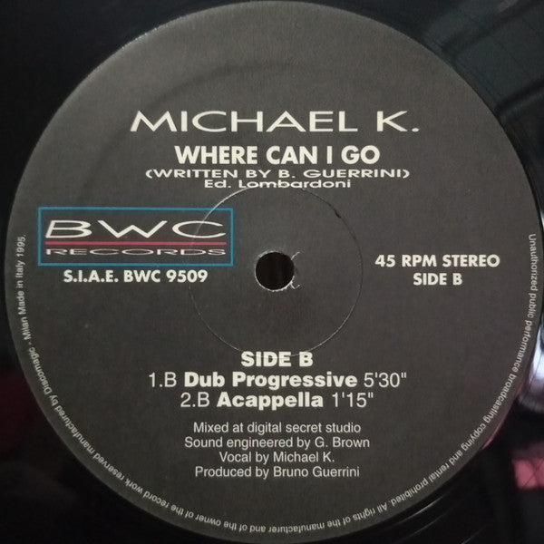 Michael K (3) : Where Can I Go (12")