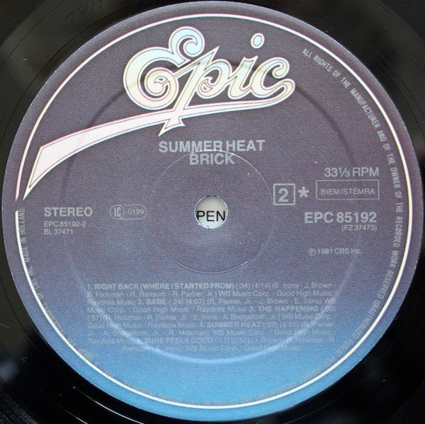 Brick : Summer Heat (LP, Album)