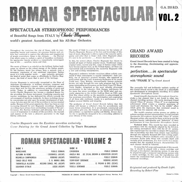 Charles Magnante And His All-Star Orchestra* : Roman Spectacular Volume 2 (LP, Album)