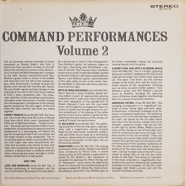 Enoch Light : Command Performances Volume 2 (LP, Album, Comp)