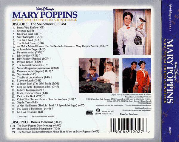 Richard M. Sherman And  Robert B. Sherman, Irwin Kostal, Julie Andrews, Dick Van Dyke (2) : Mary Poppins (CD, Album + CD-ROM + S/Edition)