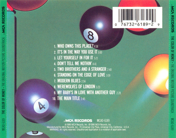 Various : The Color Of Money - The Original Motion Picture Soundtrack (CD, Comp)