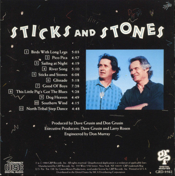 Dave Grusin And Don Grusin : Sticks And Stones (CD, Album)