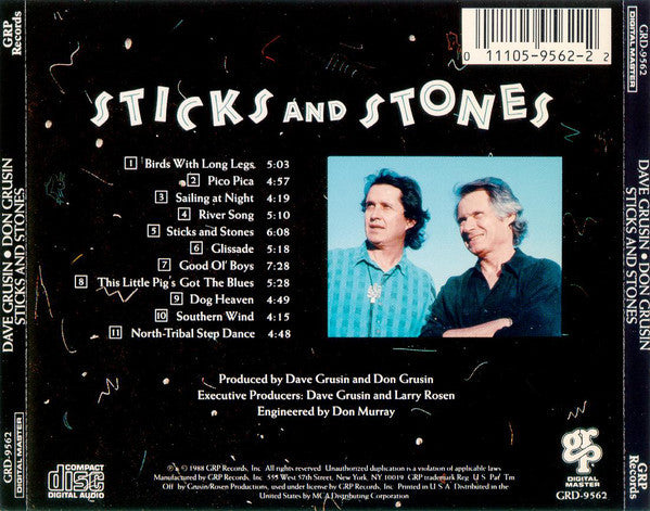 Dave Grusin And Don Grusin : Sticks And Stones (CD, Album)