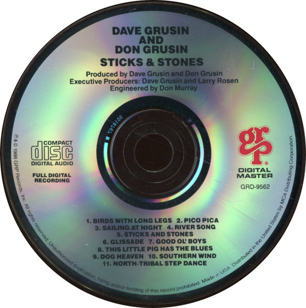 Dave Grusin And Don Grusin : Sticks And Stones (CD, Album)