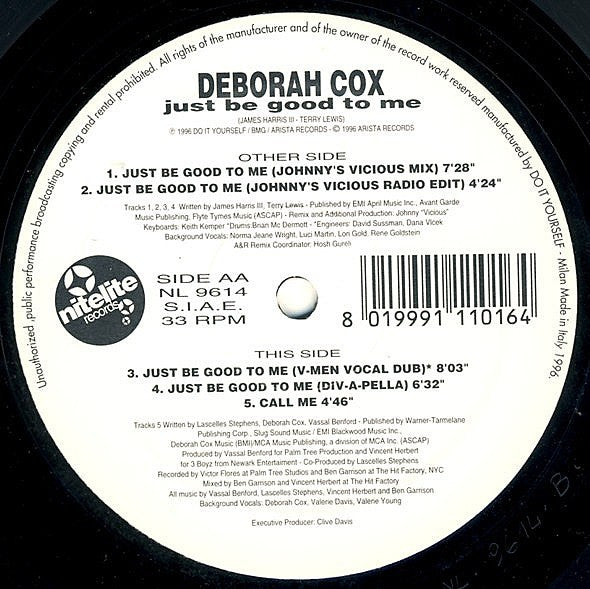 Deborah Cox : Just Be Good To Me (12")