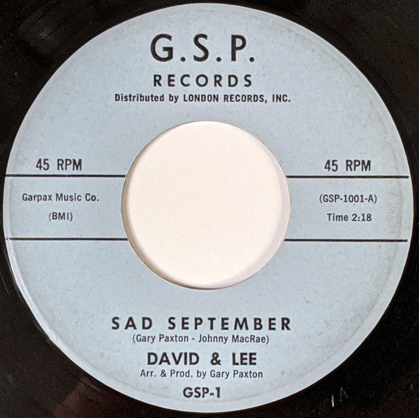 David & Lee : Sad September (7")