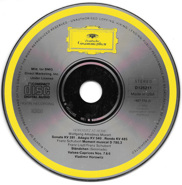 Horowitz* : Horowitz At Home (CD, Album, Club)