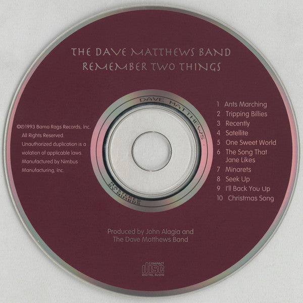 The Dave Matthews Band* : Remember Two Things (CD, Album)