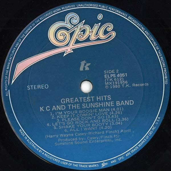 KC & The Sunshine Band : Greatest Hits (LP, Comp)