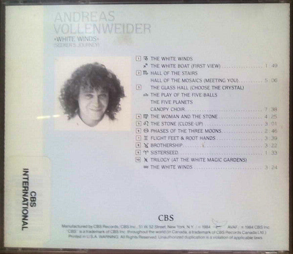 Andreas Vollenweider : White Winds (Seeker's Journey) (CD, Album, RE)