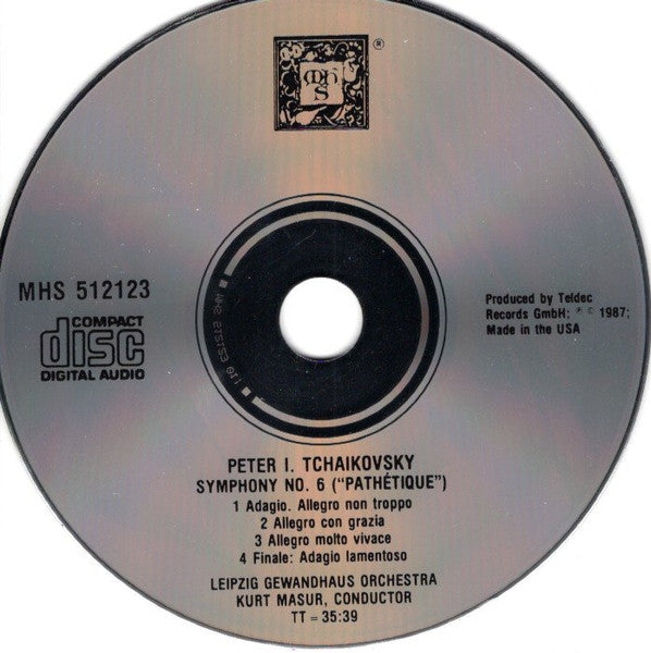 Peter I. Tchaikovsky*, Leipzig Gewandhaus Orchestra*, Kurt Masur : Symphony No. 6 "Pathétique" (CD)