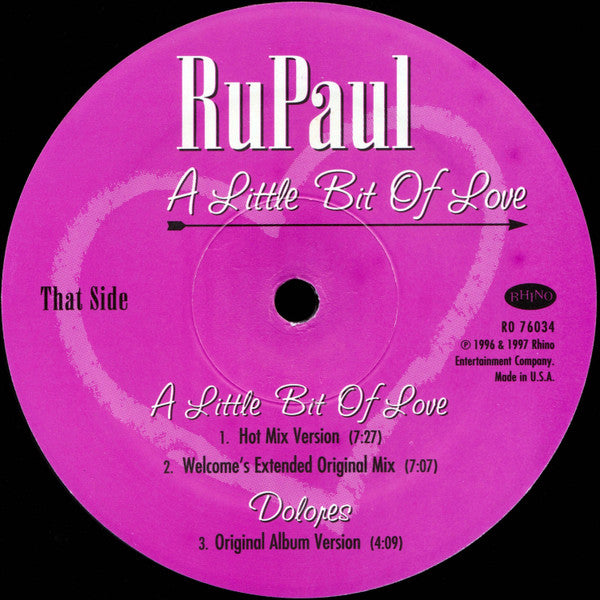RuPaul : A Little Bit Of Love (12", Single)