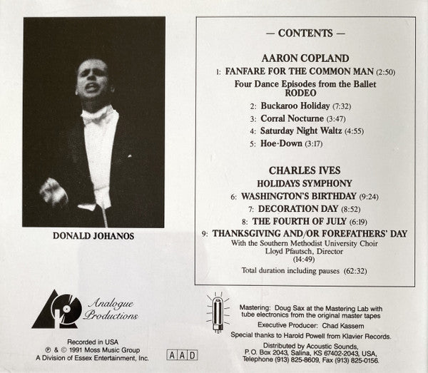 Aaron Copland, Charles Ives, Dallas Symphony Orchestra, Donald Johanos : Fanfare For The Common Man / Rodeo / Holidays Symphony (CD, Comp)