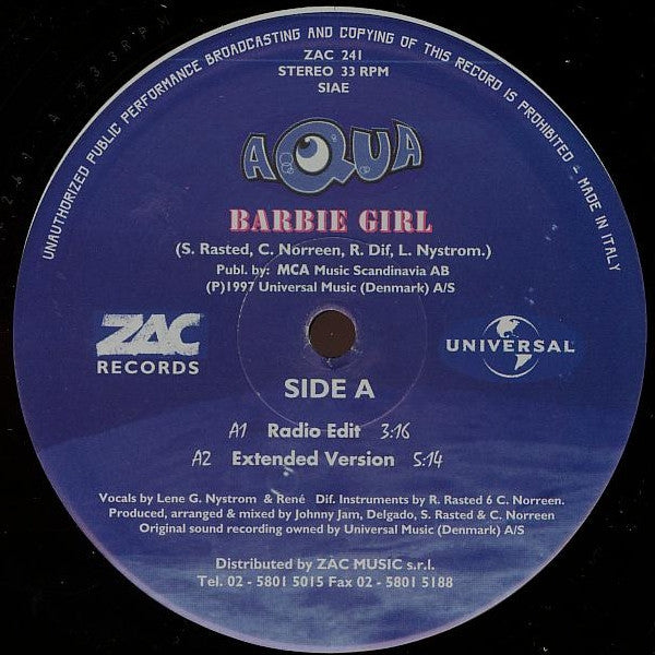 Aqua : Barbie Girl (12")