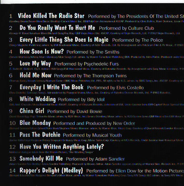 Various : The Wedding Singer (Music From The Motion Picture) (CD, Comp)