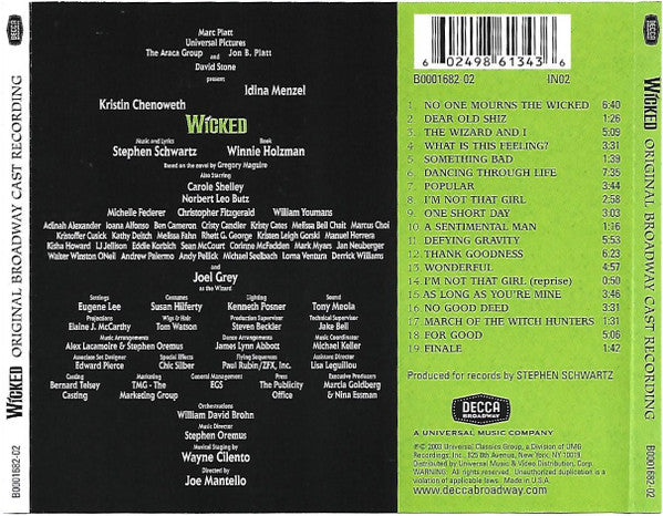 Stephen Schwartz : Wicked (Original Broadway Cast Recording) (CD, Album, RP)