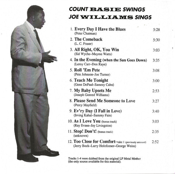 Count Basie / Joe Williams : Count Basie Swings / Joe Williams Sings (CD, Album, Club, RE, RM)