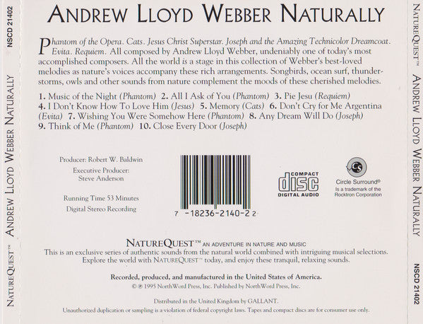 Various : Andrew Lloyd Webber Naturally (CD, Album)