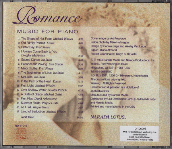 Various : Romance Music For Piano (CD, Comp, Club)